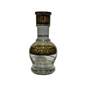 Auténtica Base de Repuesto de Cristal con Lente Dorada Pequeña para Narguile Khalil Maamoon (Narguiles de 1 Nivel) - Product Image 1