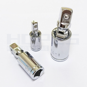 3pcs 1/4 3/8 1/2 Jeu de joints universels Clé à cliquet Adaptateur de douille 360 degrés Conversion de barre d'extension d'angle Outils à main CrV - Product Image 1
