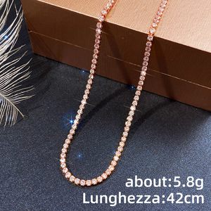 Collar con Colgante de Piedras Brillantes para Mujer, Cadena Elegante en Tono Plateado para Clavícula, Joyería de Moda Versátil - Product Image 5