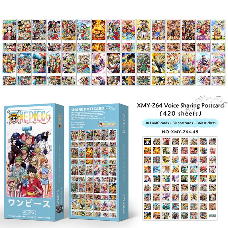 420 Pcs/set Anime Sticker Genshin Impact Chainsaw Man Spy Family LOMO Cards Sticker Post Cards Set Anime One Piece Cards Gift