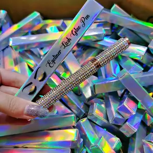 Bling Rhinestone nhãn hiệu riêng logo của bạn Vegan tàn ác miễn phí dính lông mi keo bút không thấm nước lông mi keo bút chì bút kẻ mắt