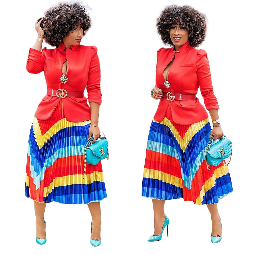 2021 Fashionable Floral Pattern Girls Maxi Long Skirts Prom Evening Faldas Largas Women Skirts