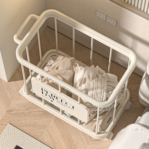 Trắng Giỏ Sang Trọng Bắc Âu Quần Áo Hiện Đại Giặt Nhựa Phòng Tắm Thép Không Gỉ Nhà Tổ Chức Lưu Trữ Giỏ Cho Lưu Trữ - Product Image 5