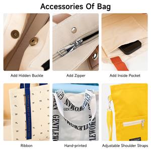 Fabrika Özel Tasarım Harfli Fermuarlı Tek Omuzlu Kanvas Çanta Büyük Pamuklu Bakkaliye Alışveriş Kanvas Çantası Logolu - Product Image 6