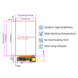 หน้าจอแสดงผลความสว่างสูงขนาด 7 นิ้ว 1080x1920 1000nits MIPI รองรับอุณหภูมิกว้าง AMOLED - Product Image 2