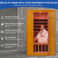 Ruang Sauna Inframerah Kayu Kustom untuk Dua Orang dengan Panel Kontrol Termometer Sauna Cina