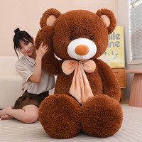 Ours en peluche géant à fourrure longue de 80/100/120/140/160/180 cm avec nœud, jouet en peluche, ours en peluche, ours en peluche d'amour