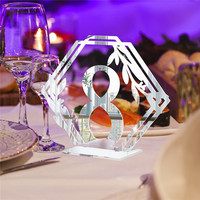 Marque-places en acrylique pour mariage, numéros de table 1-20, numéros de table dorés et argentés pour banquet de mariage, réception