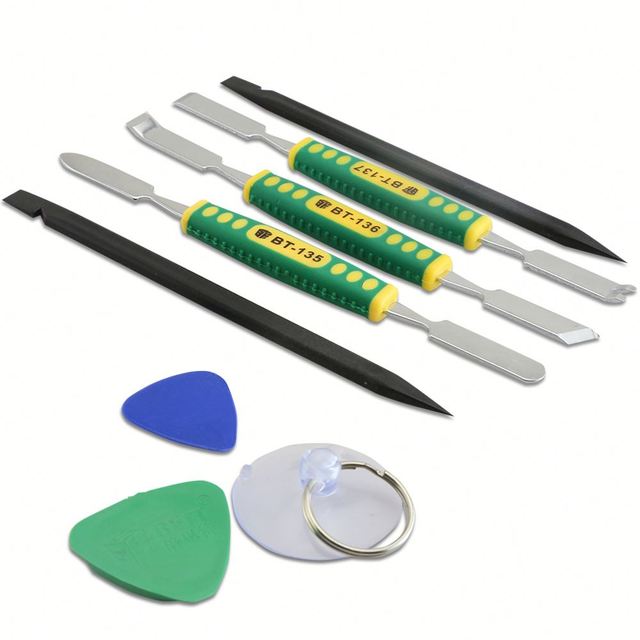 BST-9902 8-in-1 Stainless Steel Spudger Disassemble Opening Repair Tool Set with Suction Cup for iPhone iPad Samsung