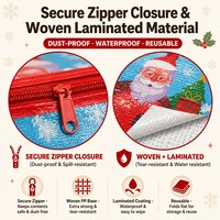 Sacs fourre-tout de Noël personnalisés avec logo, tissés, écologiques, avec poignées en sangle PP, taille moyenne, vente en gros, réutilisables pour les achats de fin d'année, États-Unis