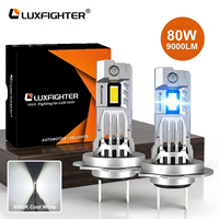 LUXFIGHTER Nouveaux phares LED Plug & Play Q66 100W 11000LM Canbus sans erreur 6500K pour camion et moto avec ventilateur de refroidissement en aluminium