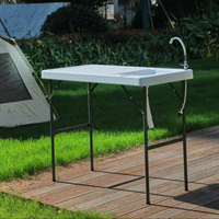 Table de nettoyage de filet de poisson de camping en plein air durable de 6.5cm d'épaisseur avec évier
