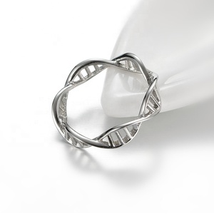2023 Mode <span class=keywords><strong>Dna</strong></span> Dubbele Helix Rose Gouden <span class=keywords><strong>Ring</strong></span> Titanium Genoom Dames <span class=keywords><strong>Ring</strong></span> Hennep Patroon Heren Sieraden Ringen - Product Image 4