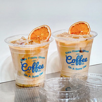Couvercle jetable transparent en PET pour gobelet à café simple paroi, boissons froides, Americano glacé, Latte, à emporter, personnalisable