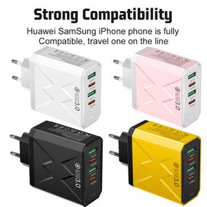 ที่ชาร์จโทรศัพท์แบบเร็วพิเศษ 2USB+2PD หลายพอร์ต รองรับมาตรฐาน EU/US/UK - Product Image 2