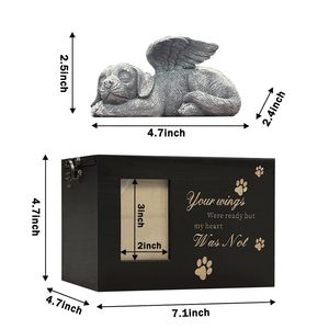 Urn Kayu untuk Abu Jenazah Anjing Kucing dengan Bingkai Foto & Lapisan Flanel Lembut, Urn Kremasi Kenangan, Hadiah Kenang-kenangan Pemakaman - Product Image 2