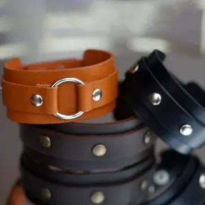 Personalized Handmade Leather Bracelet Wrist Band Unisex Custom Size Gifts For Men Women