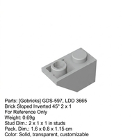 Gobricks Ladrillos MOC para Adultos GDS-597 Piezas de Construcción 3665 Teja Invertida Inclinada 45 °   2 Piezas de Ladrillo Invertido con Inclinación de 1:2