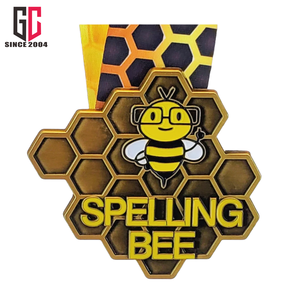 15 ans Usine personnalisé Spelling Bee Médaille en nid <span class=keywords><strong>d</strong></span>'abeille - Product Image 1