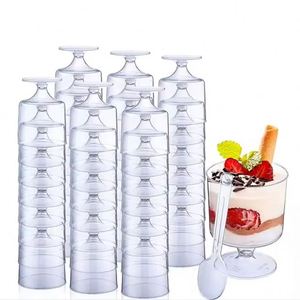 Gobelets jetables ronds en plastique transparent de 150 ml (5 oz) pour lait, crème glacée, yaourt, gelée, pudding, smoothie, mousse et desserts - Product Image 2