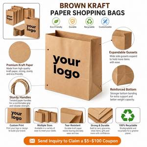 Bolsa de Regalo Personalizada de Papel Kraft, Bolsa Promocional para Regalos, Bolsa de Embalaje de Grado Alimenticio, Sachet Personalizado - Product Image 2