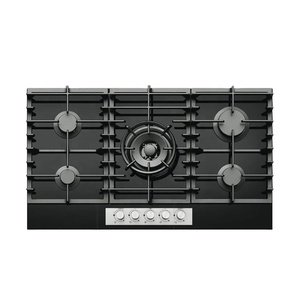 Cuisinière à gaz encastrable élégante à 5 brûleurs avec verre trempé, système de sécurité FFD et capuchons en laiton de haute qualité <span class=keywords><strong>pour</strong></span> les marchés d'électroménager de luxe - Product Image 1