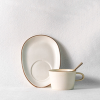 Ensemble de tasses et soucoupes à café rétro en céramique personnalisées, tasse à expresso japonaise européenne, tasse et soucoupe à latte luxueuses