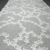 Tuton alta qualidade tc algodão bordado tecido de renda para vestido de largura 130cm
