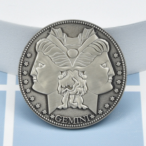 Moneda Conmemorativa de Metal Esmaltado con Logotipo Personalizado Grabado en 3D, Signo Zodiacal <span class=keywords><strong>Géminis</strong></span>, Casa Embrujada, Fantasma, Halloween - Product Image 4