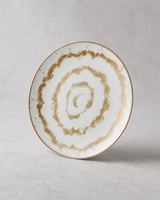 Assiette creuse française Mystique Rose Fleur Blanche 7,5 pouces (18,7 cm), 45 % de porcelaine fine avec décalcomanie et lustre doré, Porcelaine