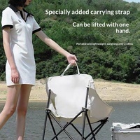 Nouvelle chaise pliante d'extérieur de luxe léger, chaise lune simple et légère, renforcée et épaissie, portable, en lin et denim, pour pique-niques