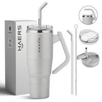 Gobelet personnalisé 40 oz en acier inoxydable isolé sous vide tasse de voyage en métal tasse à café 40 oz gobelet avec poignée