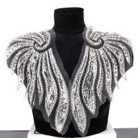 Robe de mariée pour femme broderie décolleté strass patchs perles perlées maille Applique accessoires de couture écologiques