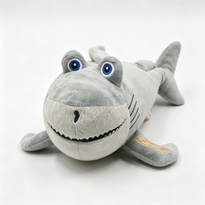 Peluche de Tiburón Gris Personalizado, Peluche Suave con Grandes Ojos Azules, Lindo Peluche de Tiburón Amigable con Cara Sonriente - Product Image 2