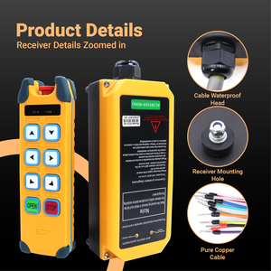 Nhà máy bán 12V-440V công nghiệp điều khiển từ xa cần cẩu ECD-6S điều khiển từ xa không dây hoist điều khiển 1 <span class=keywords><strong>Transmitter</strong></span> 1 <span class=keywords><strong>Receiver</strong></span> - Product Image 2