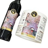 Impression d'étiquettes de bouteilles de vin personnalisées, logo, spot UV, feuille d'or texturée, étiquettes d'emballage de vin, autocollants