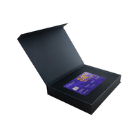 Logotipo personalizado impreso en forma de libro VIP crédito tarjeta de visita Cajas de Regalo Clamshell Cierre magnético revestimiento UV manejo en relieve