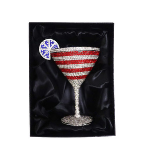 Pochette de soirée décontractée pour femme, motif drapeau américain USA, strass cristal, <span class=keywords><strong>verre</strong></span> à <span class=keywords><strong>martini</strong></span>, mode, Fête de l'Indépendance - Product Image 2