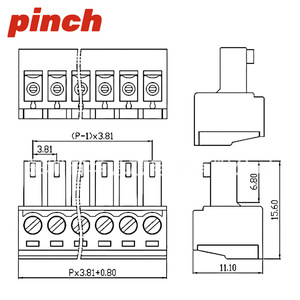 15EDGK PCB เทอร์มินัลบล็อก 3.81 มม. แบบสกรู 2-12P ทองแดงบริสุทธิ์ ขั้วต่อแบบไม่ต้องบัดกรีสำหรับสายไฟอิเล็กทรอนิกส์ - Product Image 3