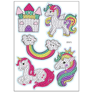Autocollants <span class=keywords><strong>diamant</strong></span>és faits à la main pour le bricolage décalcomanies transfrontalières décontractées <span class=keywords><strong>licorne</strong></span> pour enfants animaux vente en gros de peinture <span class=keywords><strong>diamant</strong></span>ée de dessin animé - Product Image 2