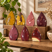 Ornement en pierre de jaune d'œuf en forme de goutte d'eau, pièce de présentation en cristal poli, décoration de bureau à domicile, cadeau en pierre de guérison