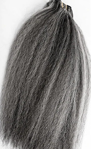 <span class=keywords><strong>Capelli</strong></span> Umani Ricci <span class=keywords><strong>Crespi</strong></span> Grigi e <span class=keywords><strong>Bianchi</strong></span> per Intrecciare, Extension di <span class=keywords><strong>Capelli</strong></span> Vergini Ondulati per Donne - Product Image 2