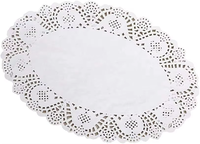 Napperons en papier dentelle de haute qualité, jetables, ronds, pour plateaux à desserts