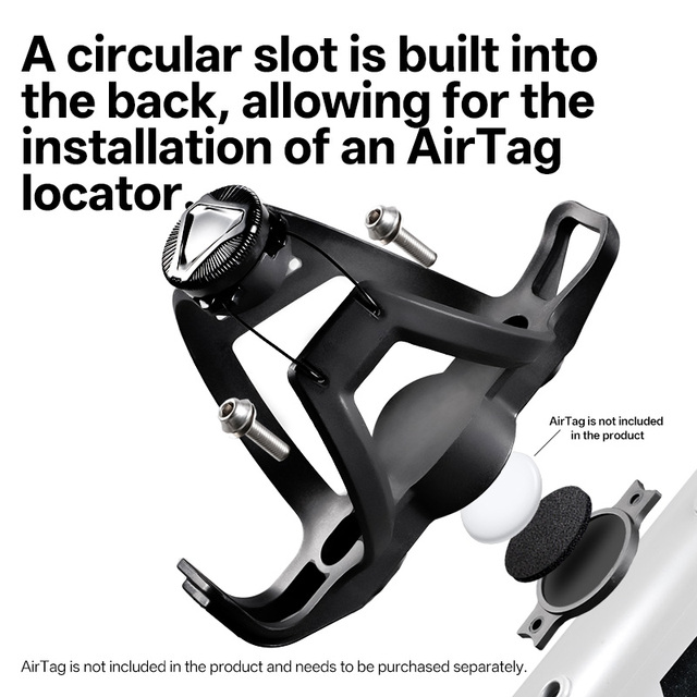 AirTag Bike Water Bottle Holder Adjustable Water Bottle Rack for Road Bikes and Mountain Bikes Bicycle Accessories