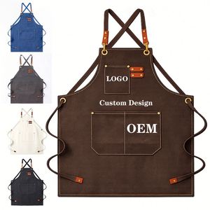 Customizable Reusable Sleeveless Cross-Back Lightweight Large Pockets Moisture-Wicking Breathable Eco-Friendly Chef <b>Aprons</b> - Product Image 1