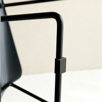 Chaise de salle à manger moderne en plastique, chaise d'appoint avec pieds en métal noir, chaise ergonomique empilable pour salle à manger, cuisine, maison, café