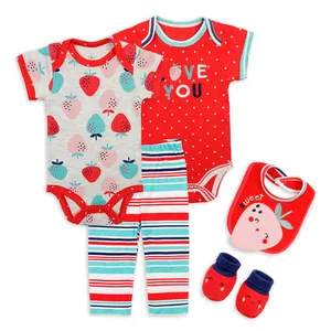 Bebek erkek bebek kız giysileri kaliteli fabrika fiyat yaz snap düğme örme kısa kollu bebek bodysuit pijama takımı