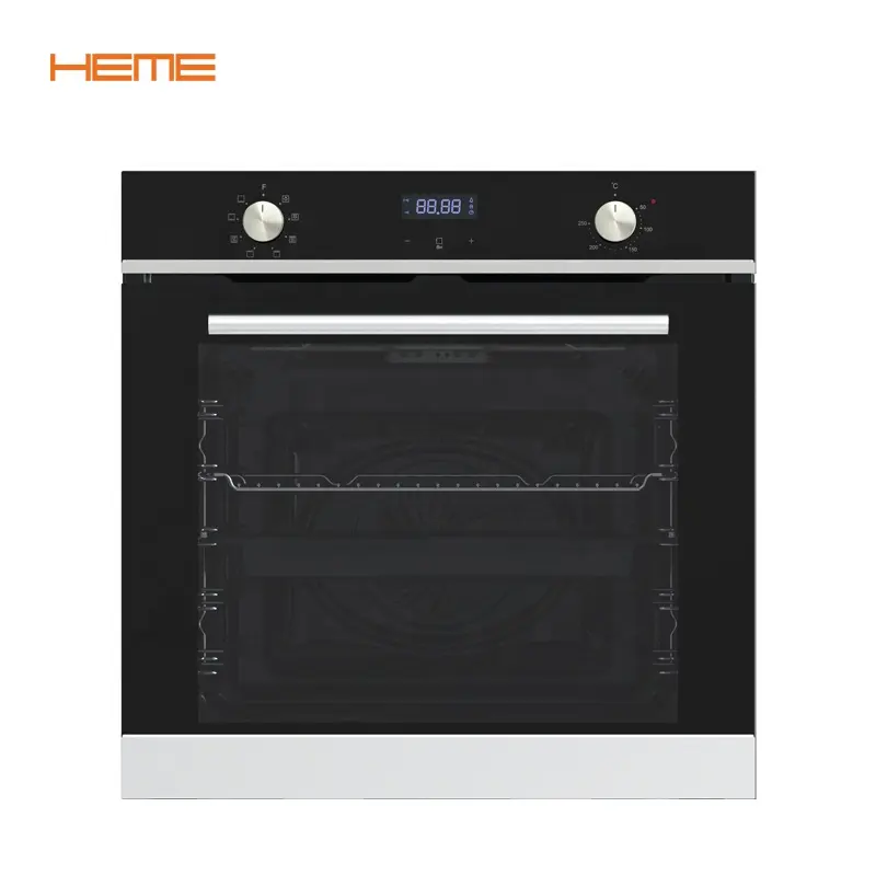 Proveedor de electrodomésticos de cocina Hornos de 8 funciones 60cm Horno de pared eléctrico integrado de gran capacidad con puerta extraíble de triple acristalamiento