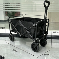 Chariot de camping pliable grand format pour extérieur, chariot de pique-nique, chariot de courses, chariot de vente ambulante OEM