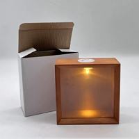 Nouveau Cadre Photo Lumineux Creux à Fleurs Séchées, Éclairé par LED, Double Face, en Verre Transparent et Bois, Boîte à Lumière Artistique 3D Moderne et Créative